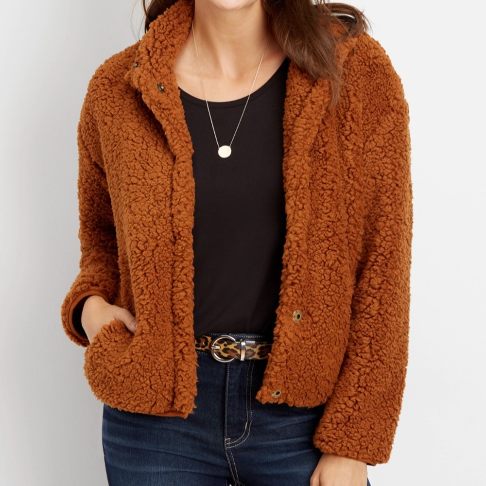 Maurices Cozy Camel Sherpa Jacket size XXL